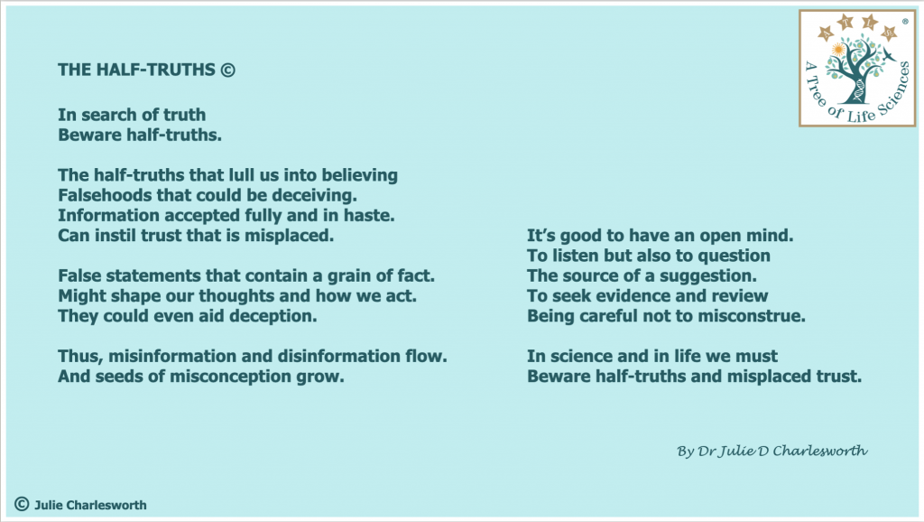 Home Truths Poem by JDC on a postcard