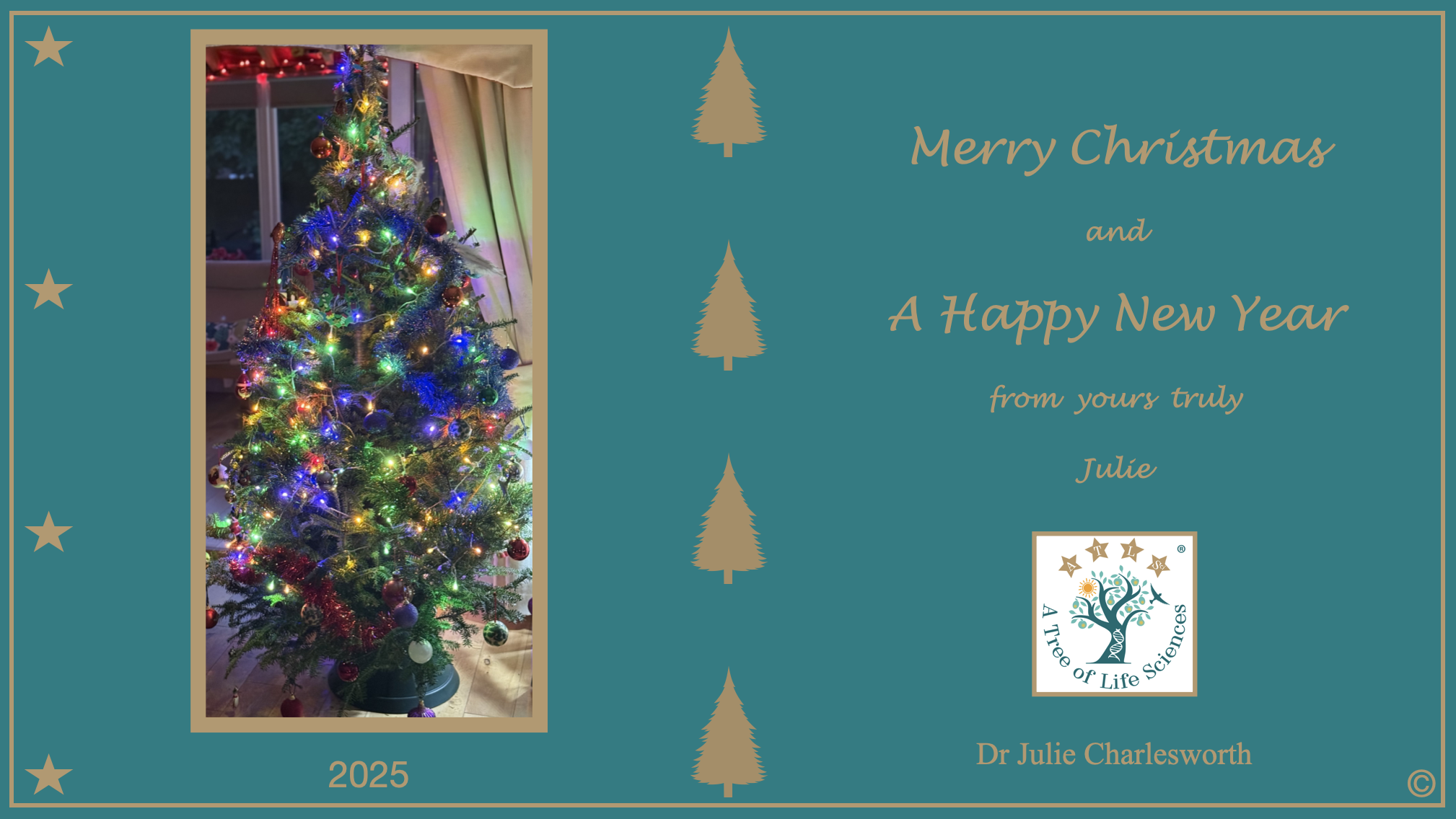 Xmas card from Julie and A Tree of Life Sciences