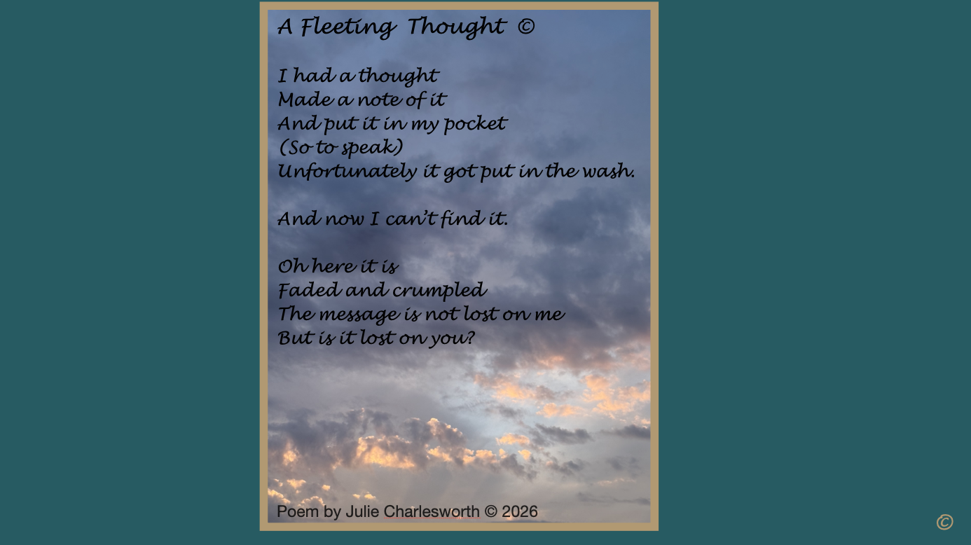 Fleeting thought picture poem