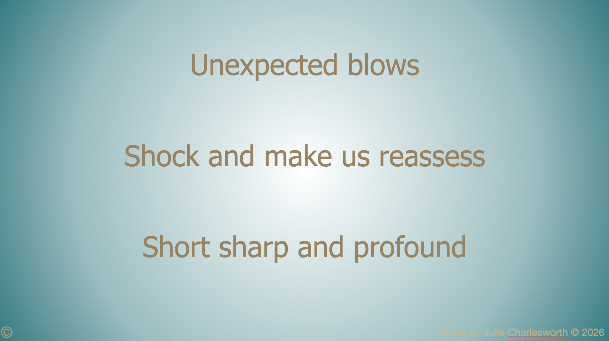Unexpected blows haiku